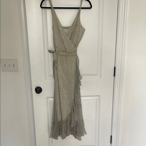 All Saints Tan Asymmetrical Wrap Sundress